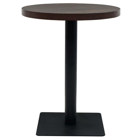 Vidaxl bistrotafel rond 60x75 cm mdf en staal donker essenkleur