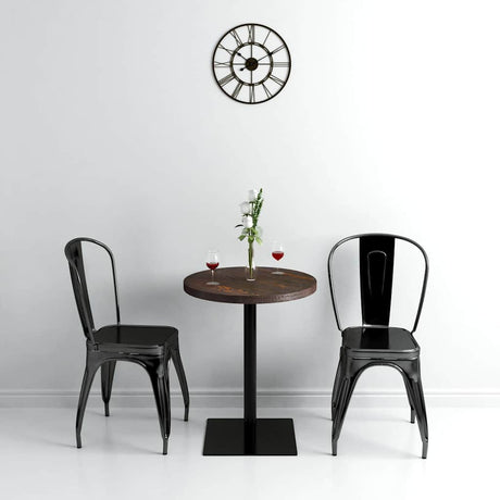 Vidaxl bistrotafel rond 60x75 cm mdf en staal donker essenkleur