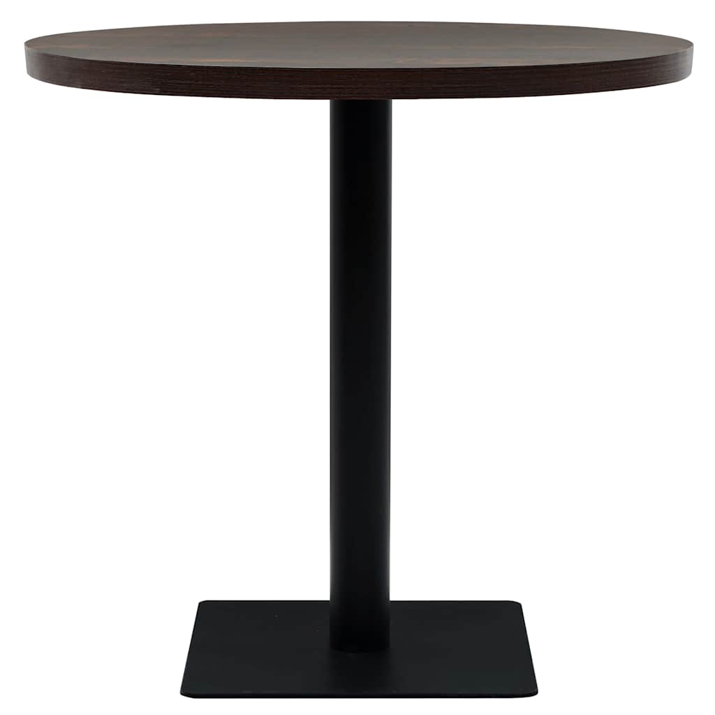 Vidaxl bistrotafel rond 80x75 cm mdf en staal donker essenkleur