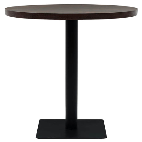 Vidaxl bistrotafel rond 80x75 cm mdf en staal donker essenkleur