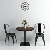 Vidaxl bistrotafel rond 80x75 cm mdf en staal donker essenkleur