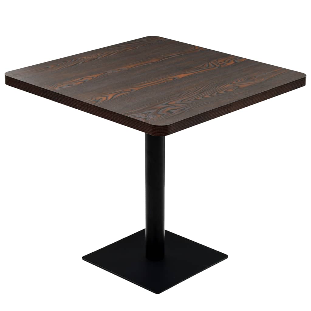 Vidaxl bistrotafel vierkant 80x80x75 cm mdf en staal donker essenkleur