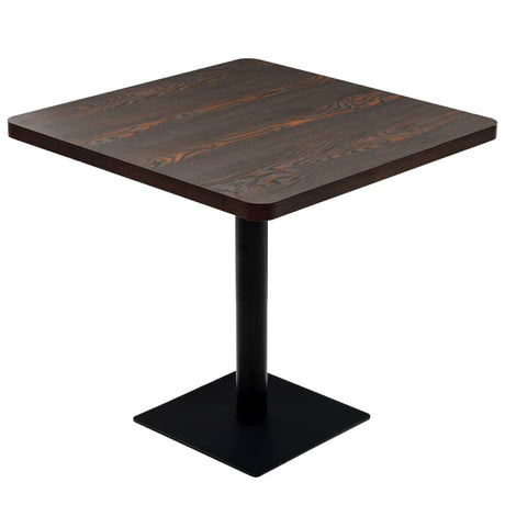 Vidaxl bistrotafel vierkant 80x80x75 cm mdf en staal donker essenkleur