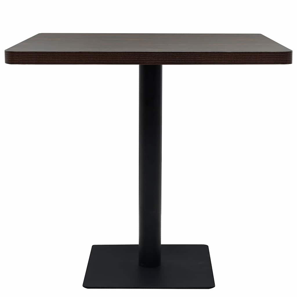 Vidaxl bistrotafel vierkant 80x80x75 cm mdf en staal donker essenkleur