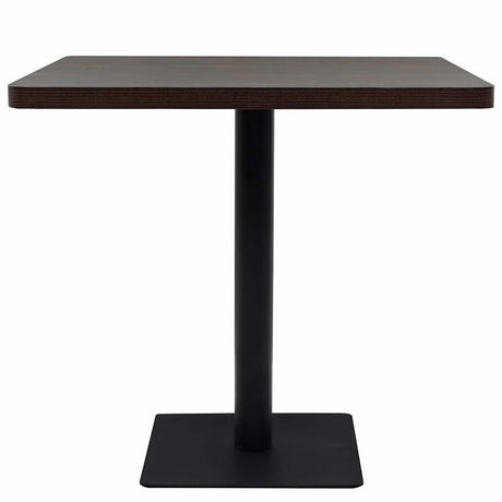 Vidaxl bistrotafel vierkant 80x80x75 cm mdf en staal donker essenkleur