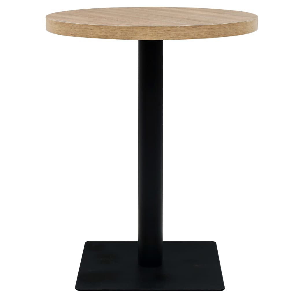 Vidaxl bistrotafel rond 60x75 cm mdf en staal eikenkleur