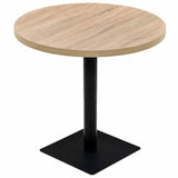 Vidaxl bistrotafel rond 80x75 cm mdf en staal eikenkleur