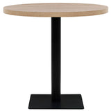 Vidaxl bistrotafel rond 80x75 cm mdf en staal eikenkleur