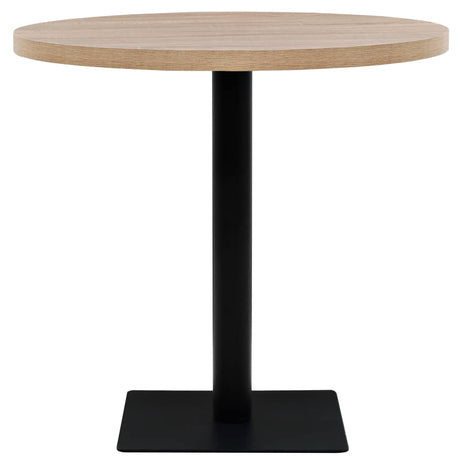 Vidaxl bistrotafel rond 80x75 cm mdf en staal eikenkleur