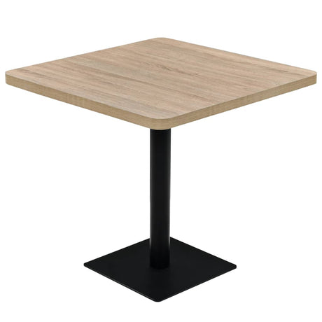 Vidaxl bistrotafel vierkant 80x80x75 cm mdf en staal eikenkleur