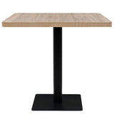 Vidaxl bistrotafel vierkant 80x80x75 cm mdf en staal eikenkleur