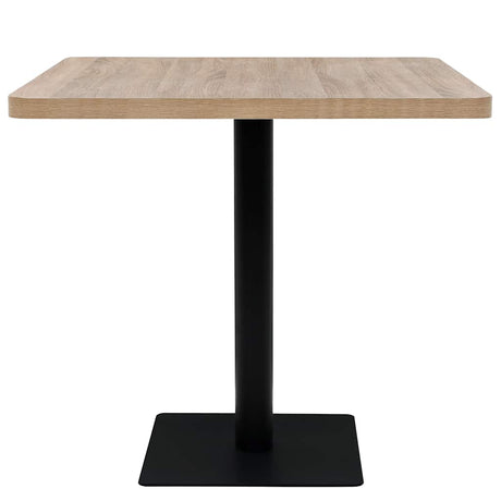 Vidaxl bistrotafel vierkant 80x80x75 cm mdf en staal eikenkleur