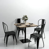 Vidaxl bistrotafel vierkant 80x80x75 cm mdf en staal eikenkleur