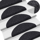 Vidaxl Treppenmatten Selbstadhäsiv 15 Teile 56x17x3 cm schwarze Hemisphäre