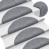 Vidaxl Stair Mats auto-adhésif 56x17x3 cm aiguille en feutre gris clair 15 m