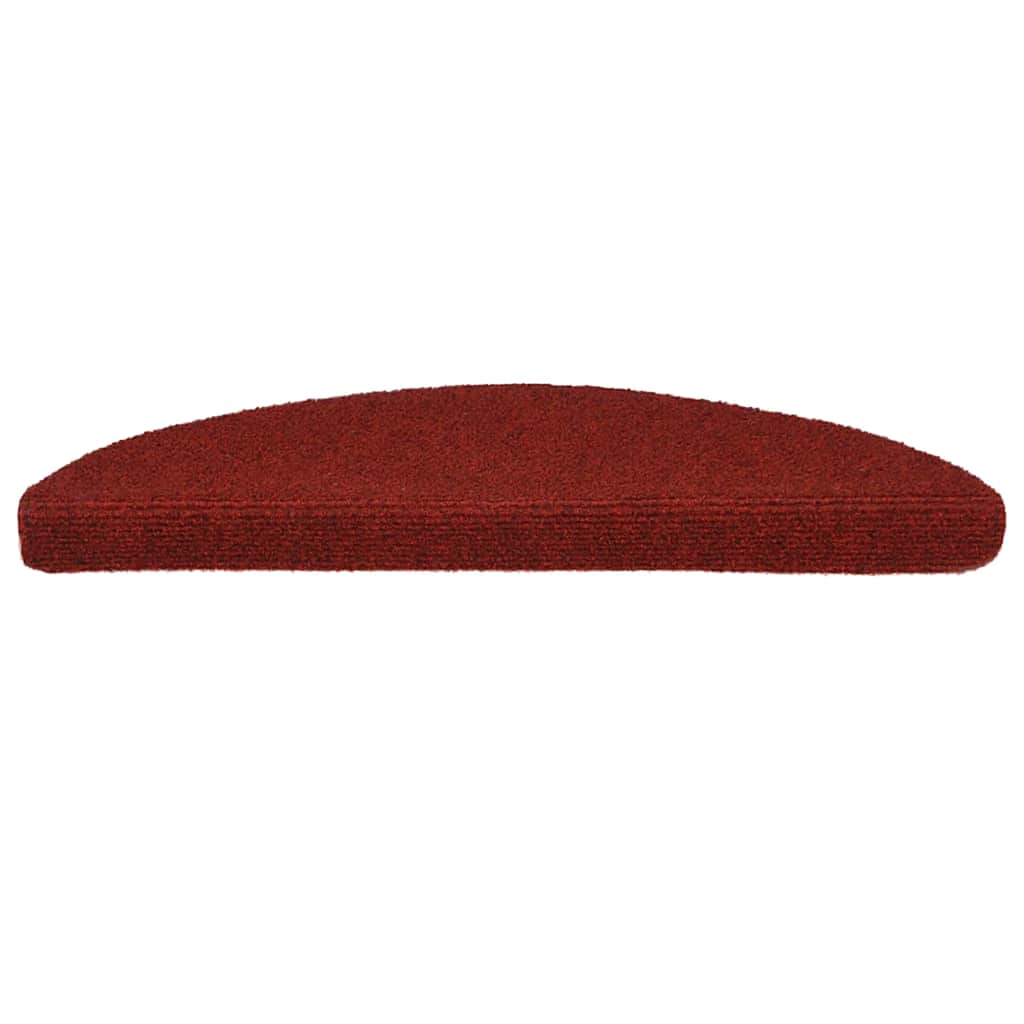 Vidaxl Treppenmatten Selbstadhäsiv 15 Teile 56x17x3 cm Bordeaux Red Semi -Round