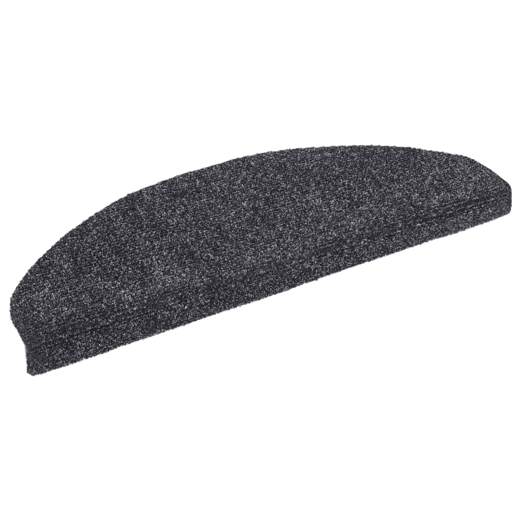 Vidaxl stair mats Self -adhesive 65x21x4 cm Needle felt Dark gray 15 sts