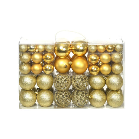 Vidaxl 100-teiliger Weihnachtskugel Set 3 4 6 cm Goldfarbe