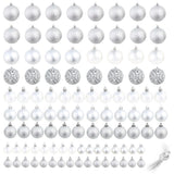 Vidaxl 100-teiliger Weihnachtskugel Set 3 4 6 cm Silberfarbe