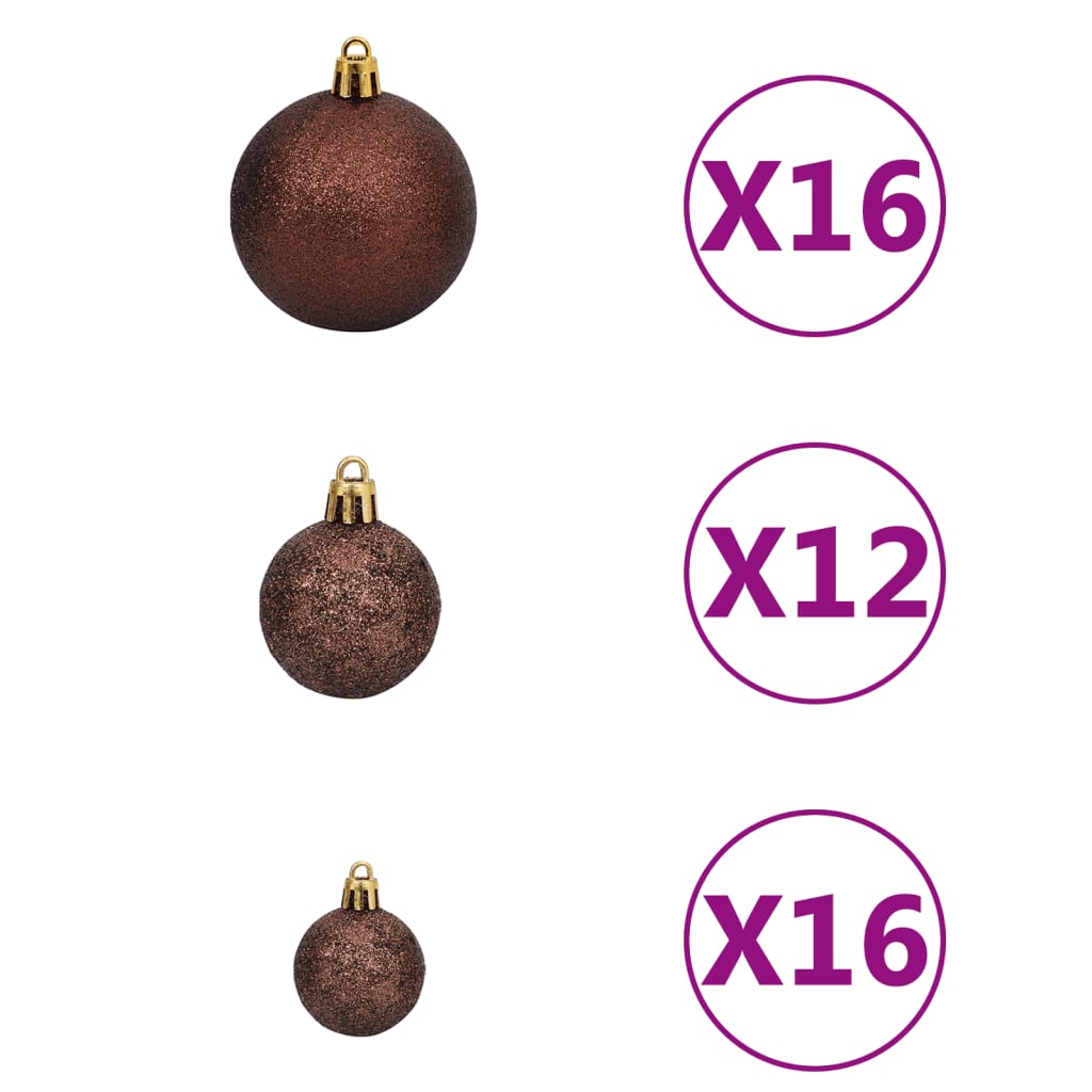 Vidaxl Juego de bolas de Navidad de 100 piezas 3 4 6 cm de color bronce marrón dorado