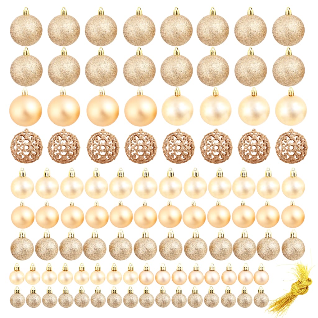 Vidaxl 100-teilige Weihnachtskugel Set 3 4 6 cm Roségoldfarbe