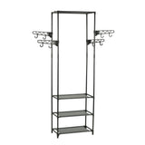 Rack de vêtements Vidaxl 55x28.5x175 cm en acier et tissu découvert noir