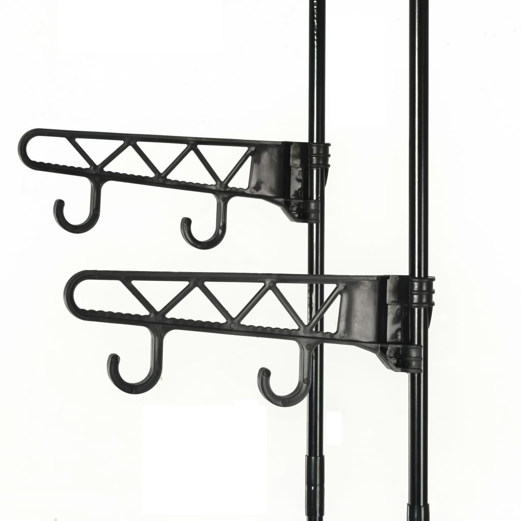 Rack de vêtements Vidaxl 55x28.5x175 cm en acier et tissu découvert noir