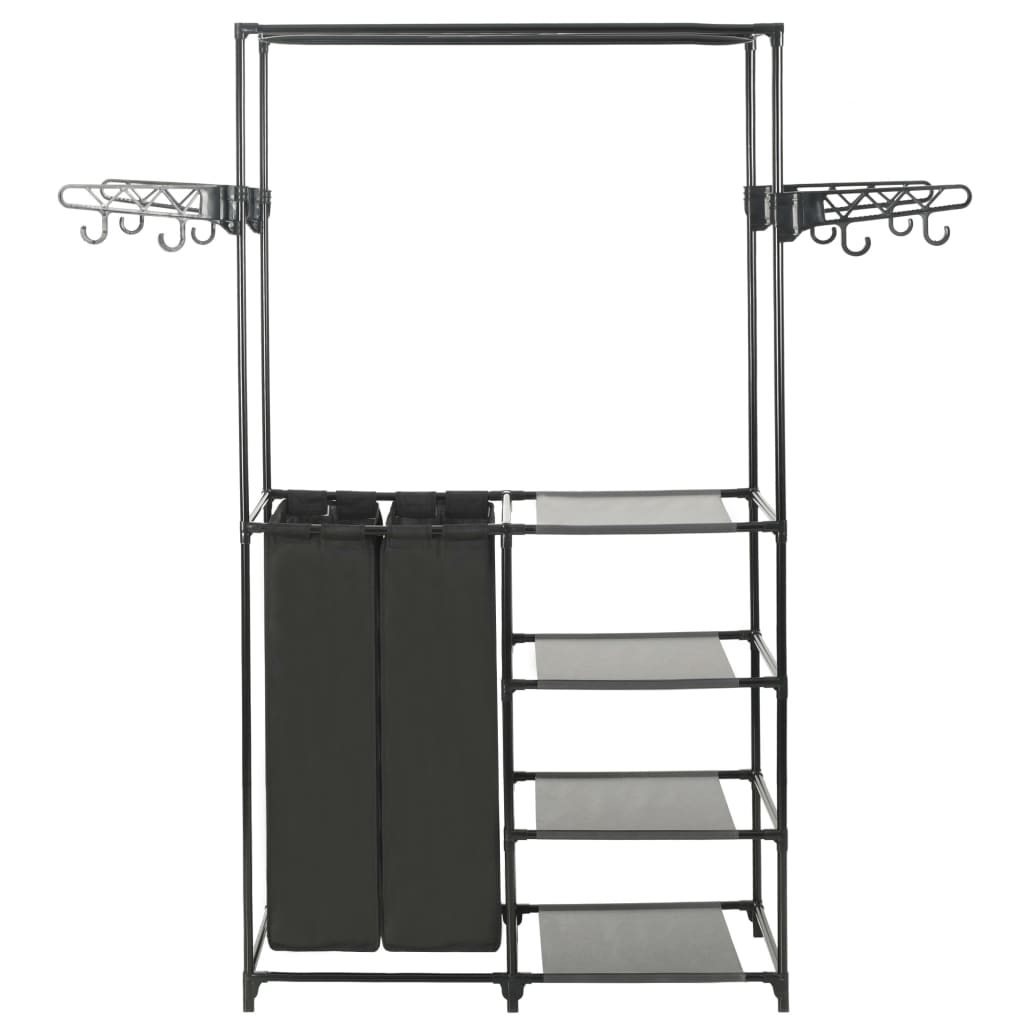 Rack per abbigliamento vidaxl 87x44x158 cm acciaio e tessuto scoperto nero