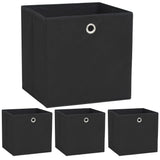 Boîtes de rangement Vidaxl 4 PCS 32x32x32 cm Tissu non tissé noir