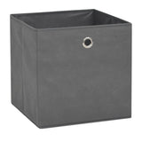 Boîtes de rangement Vidaxl 10 PCS 32x32x32 cm Gris de tissu non tissé