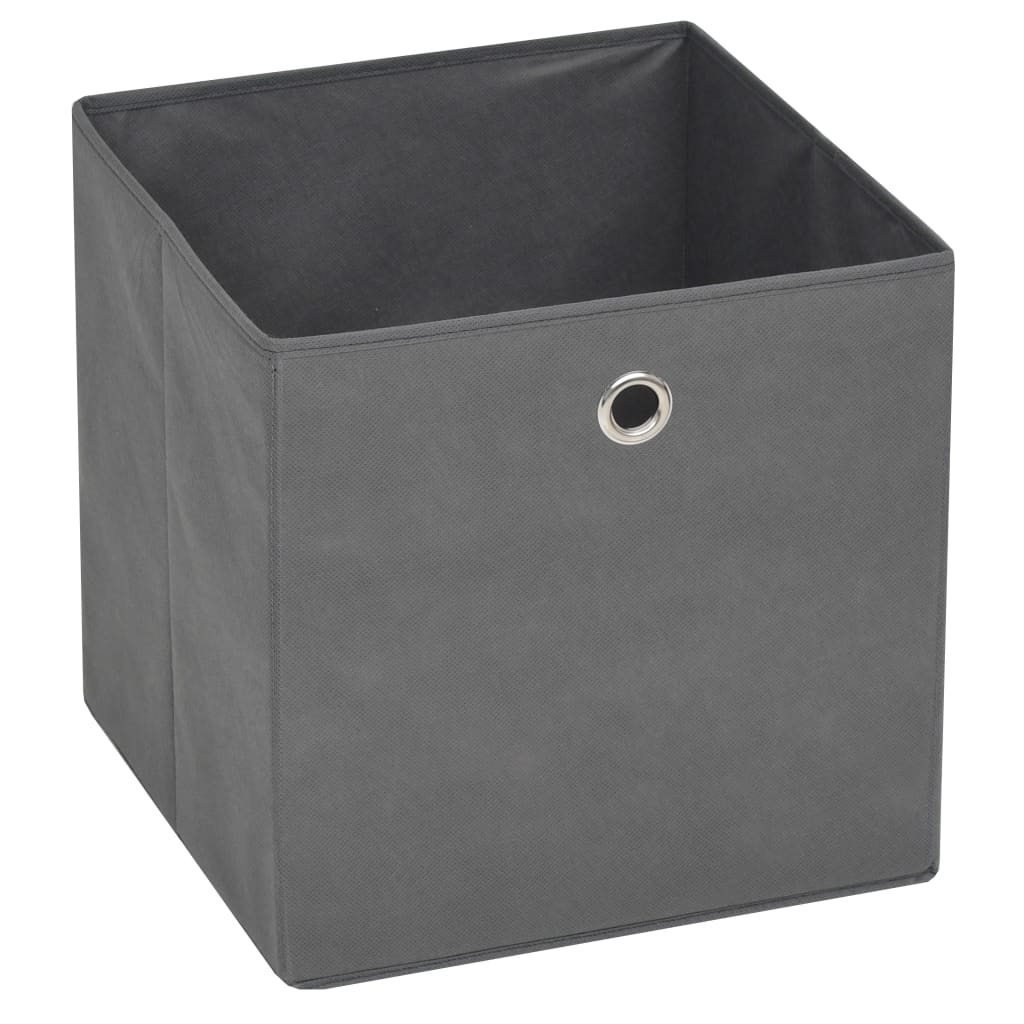 Boîtes de rangement Vidaxl 10 PCS 32x32x32 cm Gris de tissu non tissé