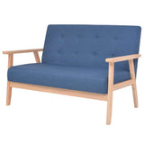 Vidaxl bankstel stof blauw 2-delig