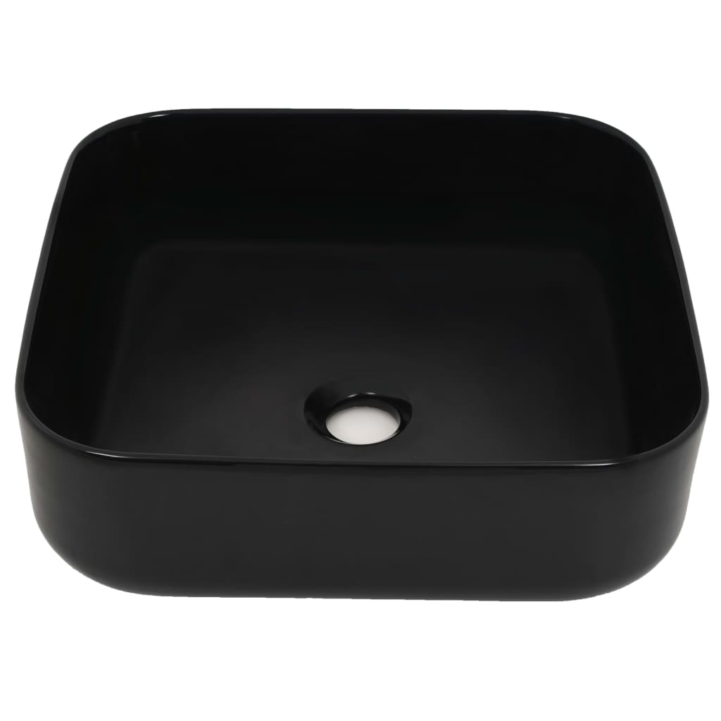 Vidaxl Washbasin Square 38x38x13,5 cm keramická černá