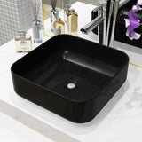 VIDAXL WASHBAIN Square 38x38x13,5 cm Keramikschwarz