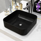 Vidaxl Washbasin Square 38x38x13,5 cm keramická černá