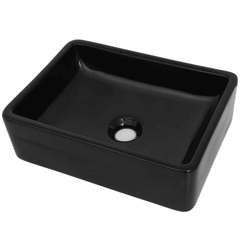 Vidaxl Washbasin Square 41x30X12 cm keramická černá