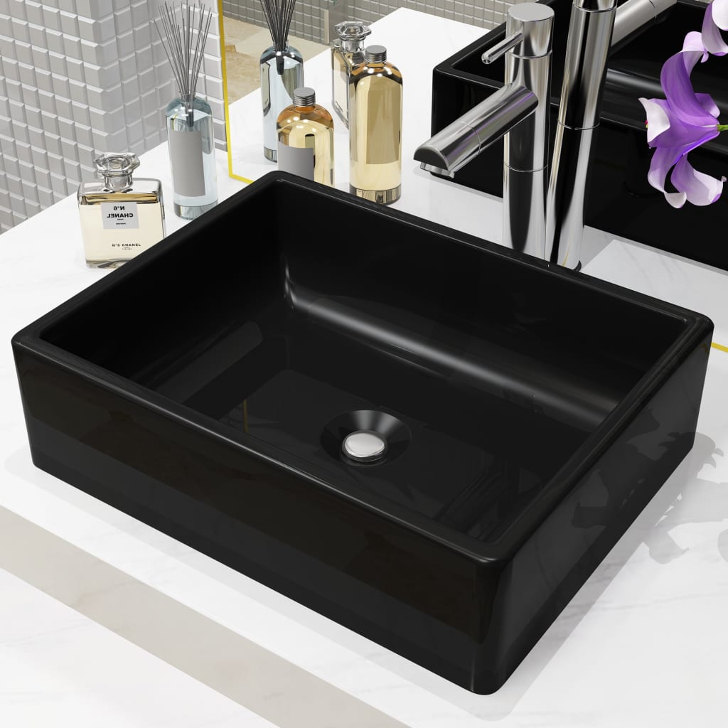 Vidaxl Washbasin Square 41x30X12 cm keramická černá