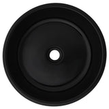 Vidaxl wastafel rond 42x12 cm keramiek zwart