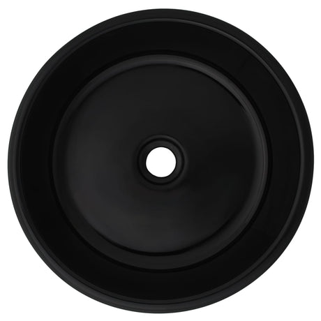 Vidaxl wastafel rond 42x12 cm keramiek zwart