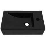 VIDAXL WASHBAIN mit Rechteck -Loch rechteckig 46x25,5x12 cm Keramik Schwarz