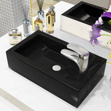 Vidaxl Washbasin s obdélníkovým otvorem kohoutku 46x25,5x12 cm keramická černá