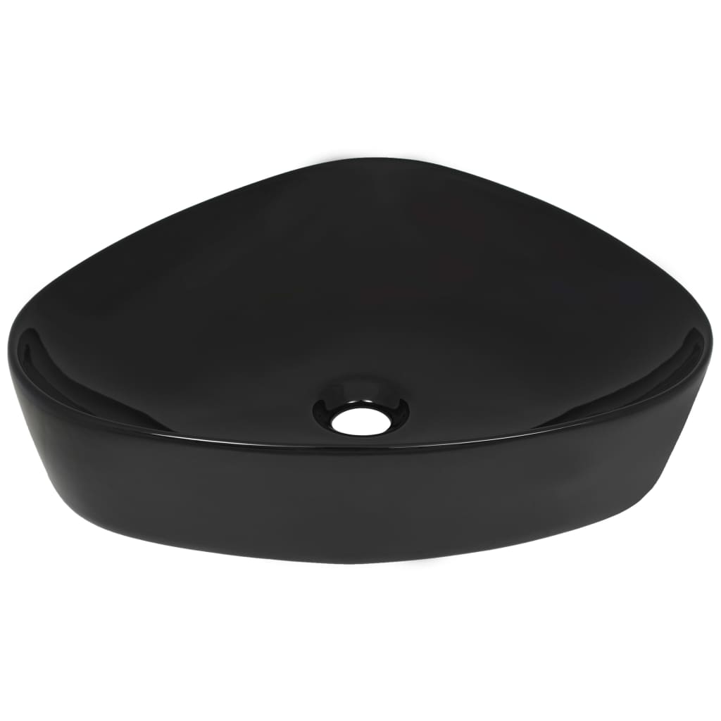 Vidaxx Waschbecken dreieckig 50,5x41x12 cm Keramik schwarz
