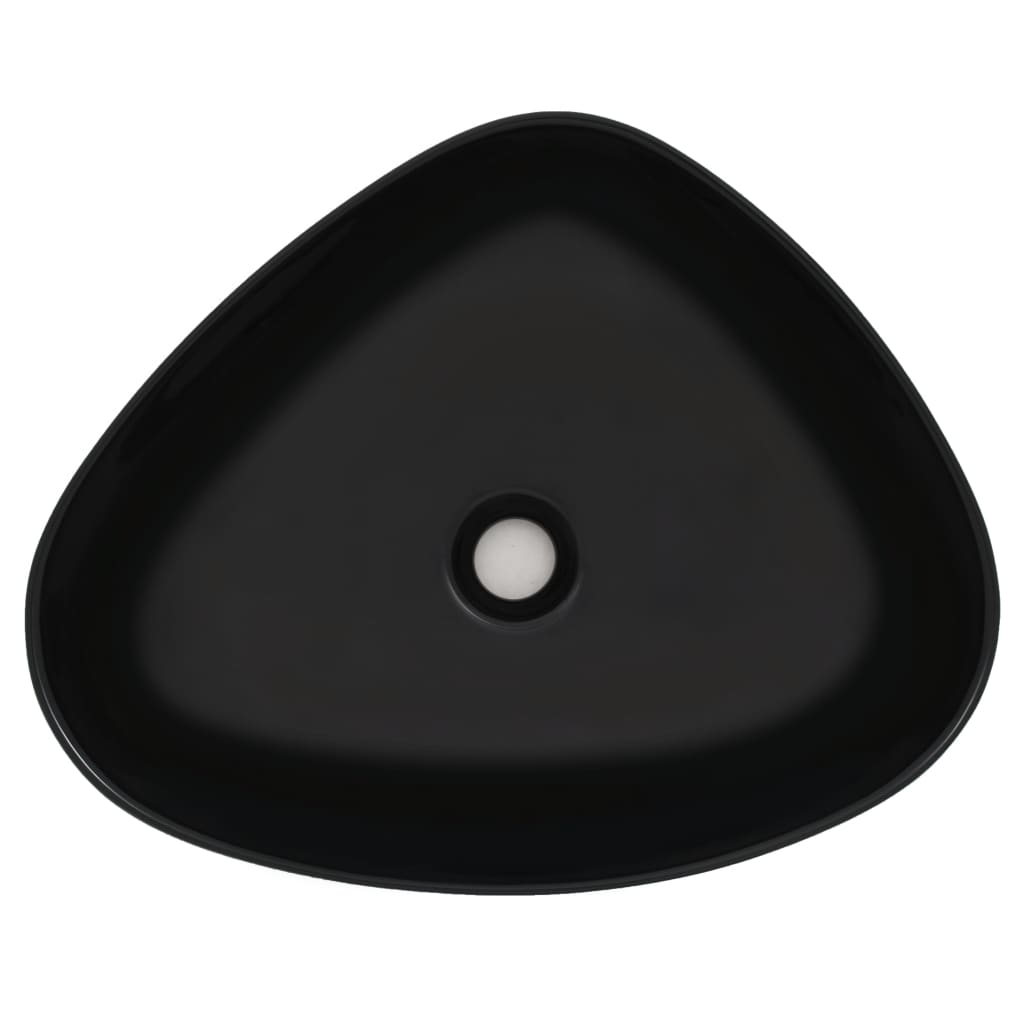 Vidaxx Waschbecken dreieckig 50,5x41x12 cm Keramik schwarz