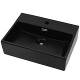 VIDAXL WASHBAIN mit TAP -Loch 51.5x38.5x15 cm Keramik Schwarz