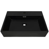 VIDAXL WASHBAIN mit TAP -Loch 60,5 x 42,5x14,5 cm Keramikschwarz