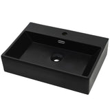 VIDAXL WASHBAIN mit TAP -Loch 76x42.5x14,5 cm Keramikschwarz