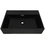 Vidaxl Washbasin s otvorem klepnutím 76x42.5x14,5 cm keramická černá