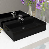 Vidaxl Washbasin s otvorem klepnutím 76x42.5x14,5 cm keramická černá