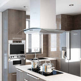 Vidaxl Island Extractor 756 m³ U LED 90 cm Edelstahl