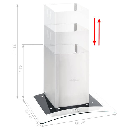 Vidaxl Wandextraktionshaube 756 m³ U LED 60 cm Edelstahl